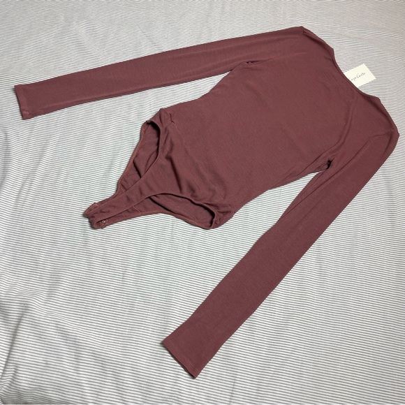 🇺🇸W15-16 ENZA COSTA Silk Rib Overlap Long Sleeve Bodysuit - Picture 7 of 8